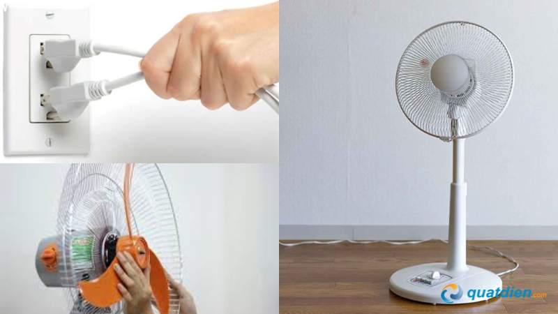 Lưu ý không cắm điện khi lắp quạt lửng