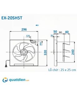 Thốn số quạt hút gắn tường Mitsubishi EX-20SH5T/EX-20SH7T chính hãng