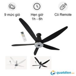 Quạt trần Panasonic 5 cánh F-60XDN đen có remote điều khiển