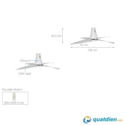 Thông số quạt trần Mitsubsihi 4 cánh