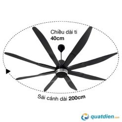Quạt trần Panasonic F-80ZBR 8 cánh có remote