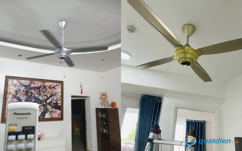 Quạt trần Panasonic F-56MZG-S 2 phiên bảng bạc và váng kim