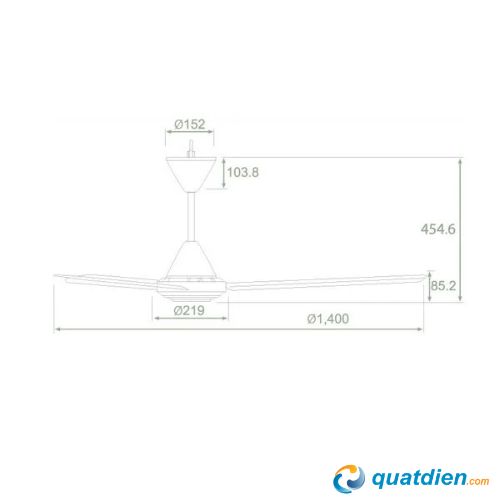 9 (2) Quạt trần Panasonic F-56NCL - S 3 cánh