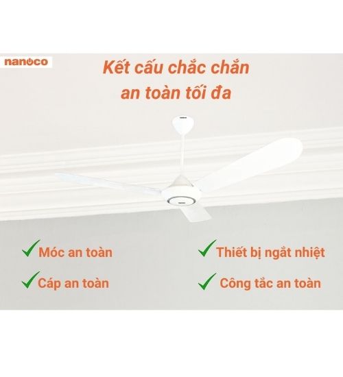 Quạt trần Nanoco 3 cánh NCF5631-W-3