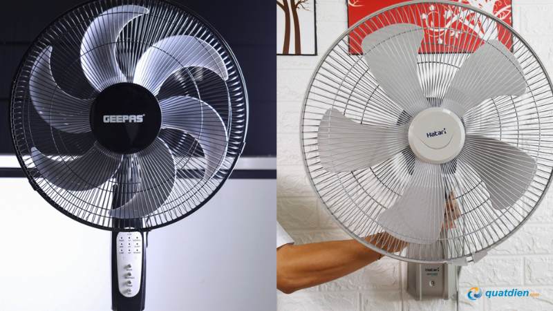 Quạt treo tường có loại 3 cánh và 5 cánh phổ biến.