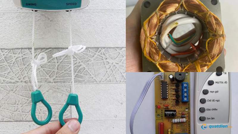 Kéo dây quạt sai hướng khiến dây giật căng và dễ đứt