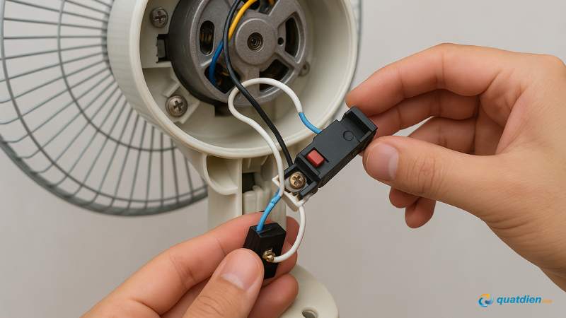 Hướng dẫn sửa quạt treo tường bị hỏng công tắc giật dây
