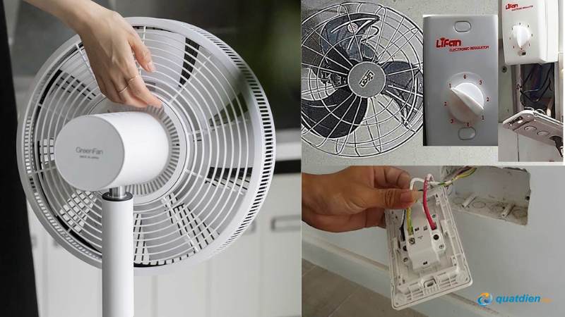 Quạt treo tường không quay do tụ điện hỏng khiến mô-tơ không khởi động