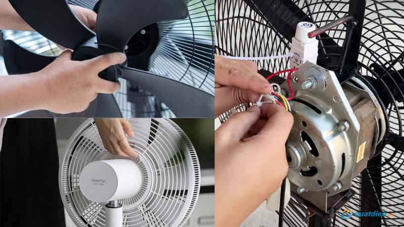Đấu sai dây tụ làm quạt đảo chiều hoặc không chạy