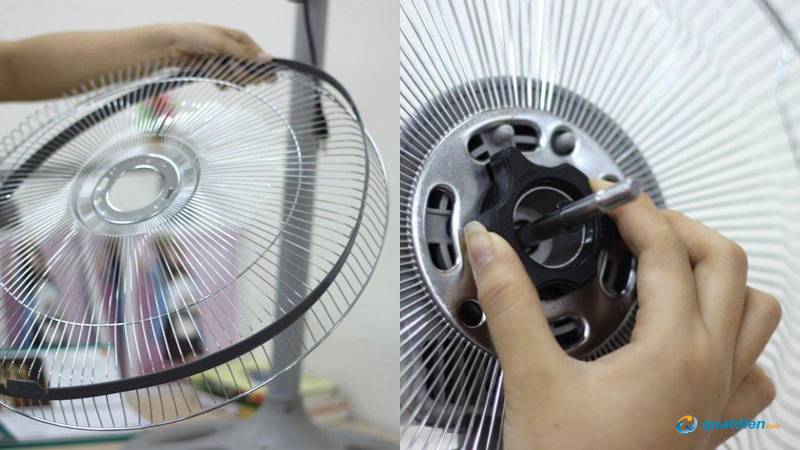 Cố định cánh quạt chắc chắn giúp quạt vận hành êm ái.