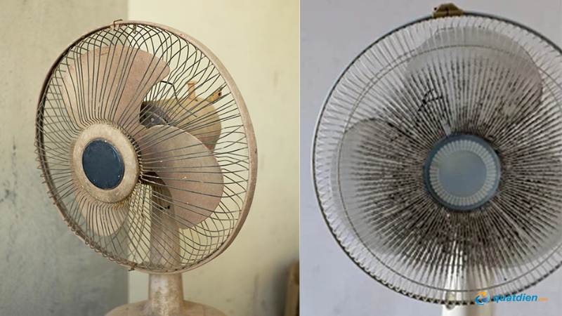 Bụi dày làm quạt quay nặng và yếu