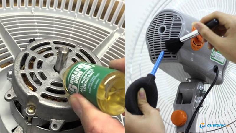 Dầu bôi trơn cạn, trục quay ma sát cao làm quạt quay yếu