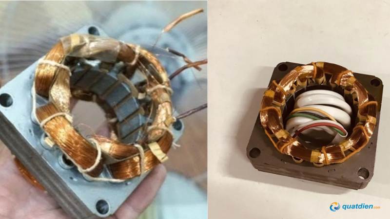 Cuộn dây cháy khiến quạt quay yếu rõ rệt