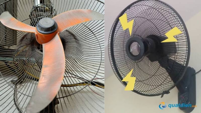 Quạt bám bụi, kêu tiếng cần được tháo để vệ sinh