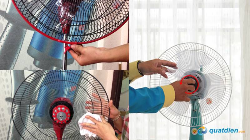 Tháo lồng trước khỏi thân quạt nhẹ nhàng, tránh nứt vỡ