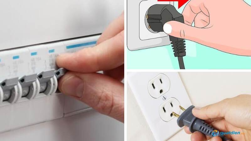 Ngắt nguồn điện để tránh giật khi vệ sinh
