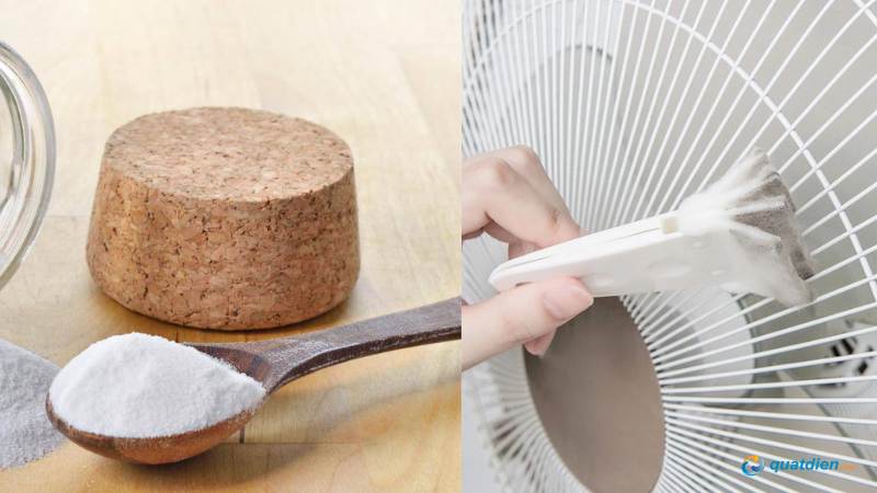 Trộn baking soda với giấm và nước để vệ sinh quạt