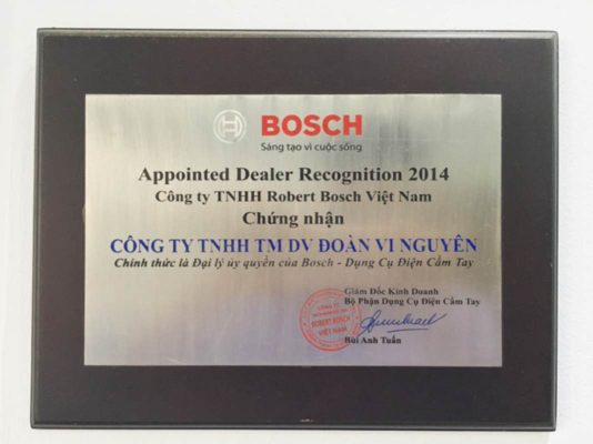 Chứng nhận chính hãng từ BOSCH