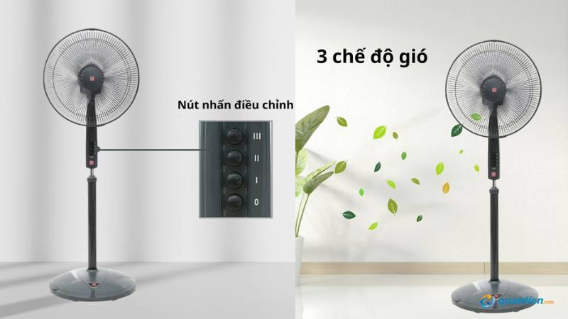 Mẫu quạt KDK P41U có 3 mức gió tiện dụng