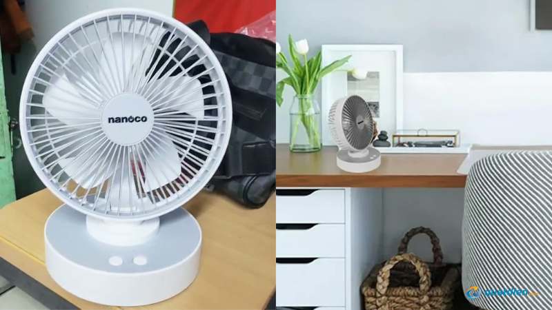 Quạt tích điện mini Nanoco NRF6215W