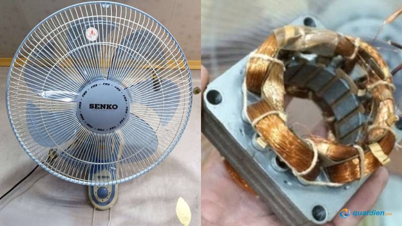 Cháy cuộn dây động cơ quạt treo tường Senko