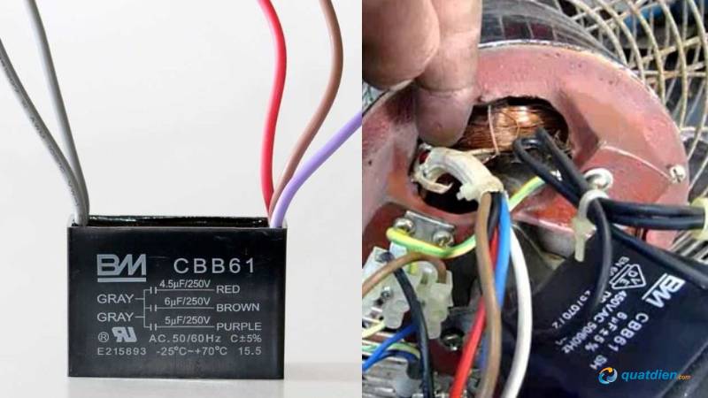 Tụ điện hư làm giảm tốc độ quay của quạt