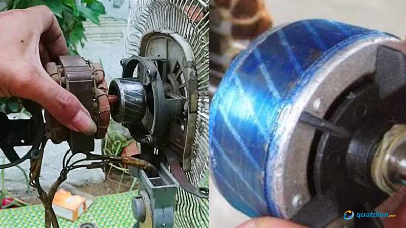 Rotor quạt lắp lệch làm quạt quay nặng