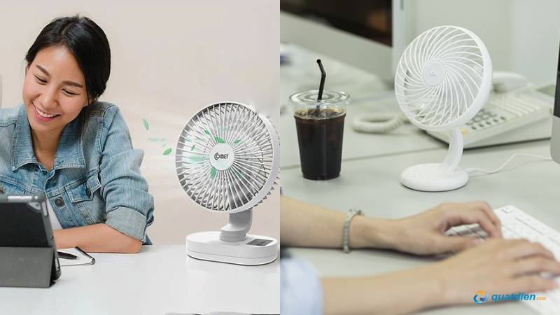 Quạt để bàn mang lại luồng gió mát dịu, giúp bạn tập trung làm việc lâu hơn
