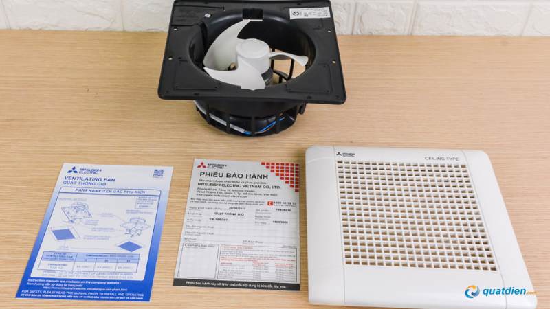 Quạt hút âm trần Mitsubishi EX-15SC6T gọn đẹp, dễ lắp đặt