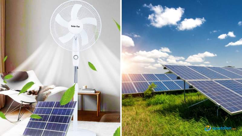 Điện năng được nạp vào pin lưu trữ trong quạt