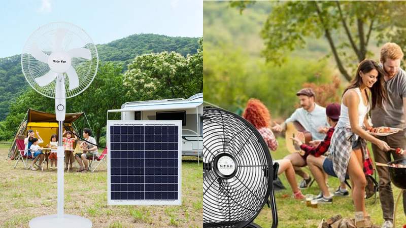 Quạt năng lượng mặt trời dùng cho dã ngoại ngoài trời