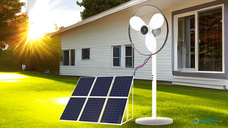 Quạt năng lượng mặt trời dùng linh hoạt nhiều không gian