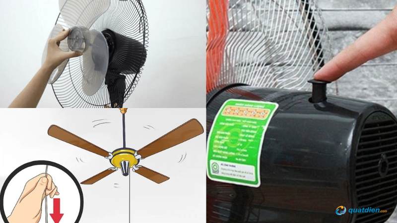 Núm đảo quạt bị kẹt khiến quạt không chuyển hướng