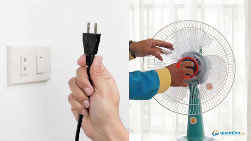 Ngắt điện trước khi tháo vỏ quạt để đảm bảo an toàn