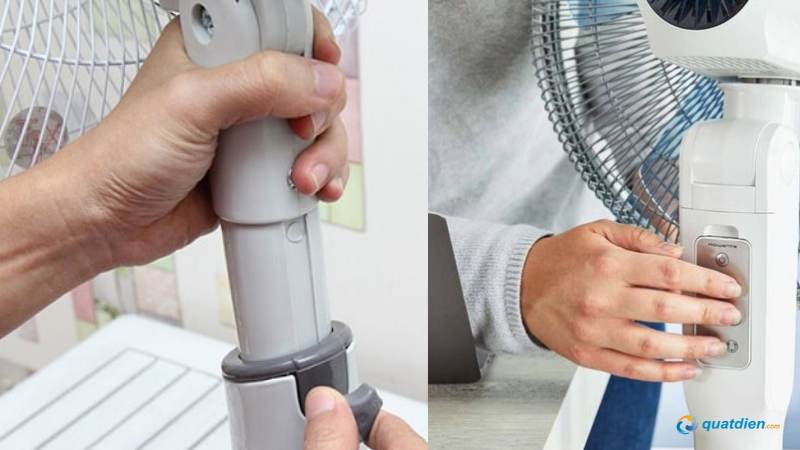 Bật quạt kiểm tra trước khi vệ sinh