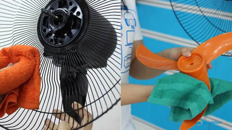 Rửa lồng quạt tránh để nước vào mô-tơ