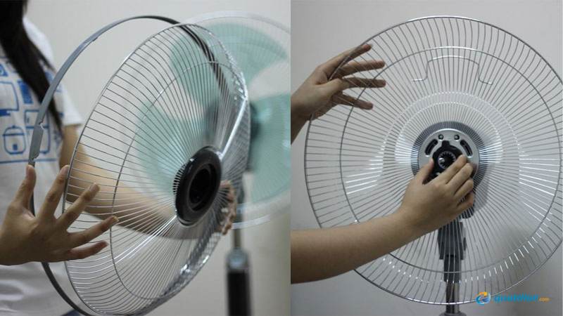 Gắn cánh quạt vào trục đúng vị trí.