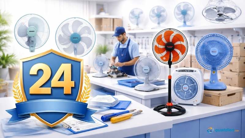 Động cơ quạt Senko được bảo hành theo tiêu chuẩn nhà sản xuất