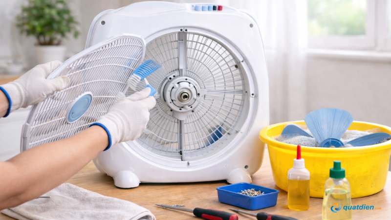 Lắp lại đúng thứ tự để quạt chạy ổn định