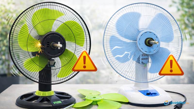 Quạt rung mạnh là dấu hiệu lắp cánh sai