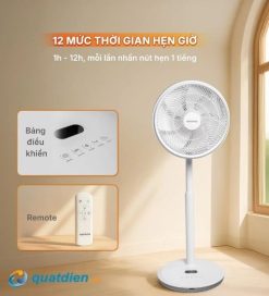 Quạt đứng Nanoco NEF1499P/W 7 cánh giá tốt và có remote