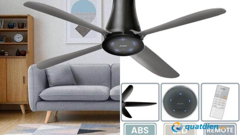 Quạt trần Mitsubishi có đèn, giúp làm mát và tạo cảm giác dễ chịu