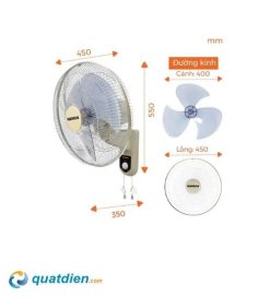 Quạt treo tường Nanoco NWF1611BE chính hãng