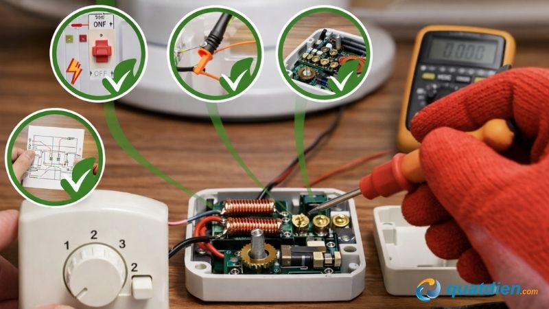 Các lưu ý cơ bản mà bạn nên biết  khi đấu quạt trần hộp số