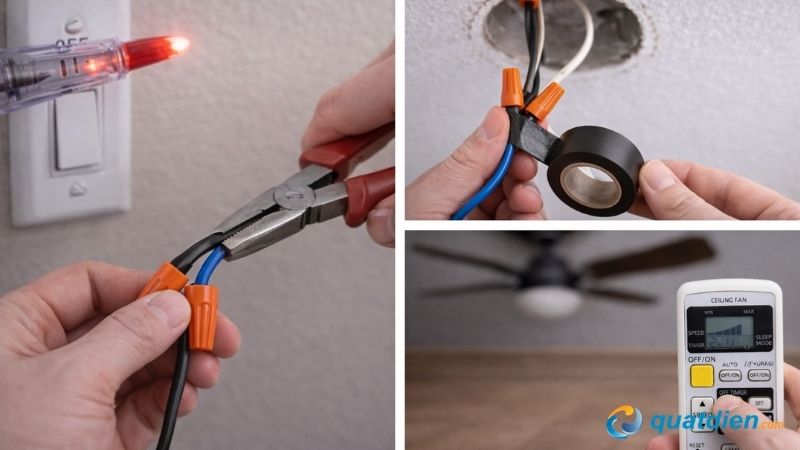 Một số lưu ý quan trọng khi đấu quạt trần không hộp số