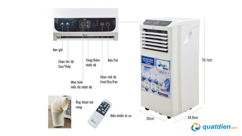 Quạt điều hòa FujiE MPAC10 có chế độ quạt linh hoạt