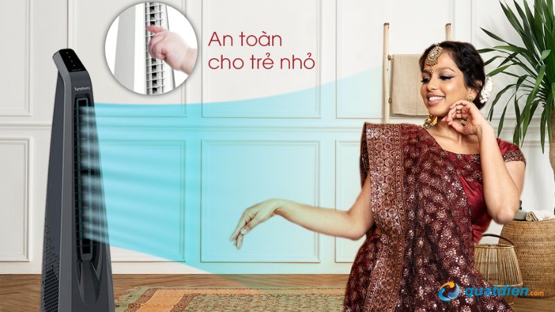Quạt hoạt động êm, không gây nguy hiểm cho bé