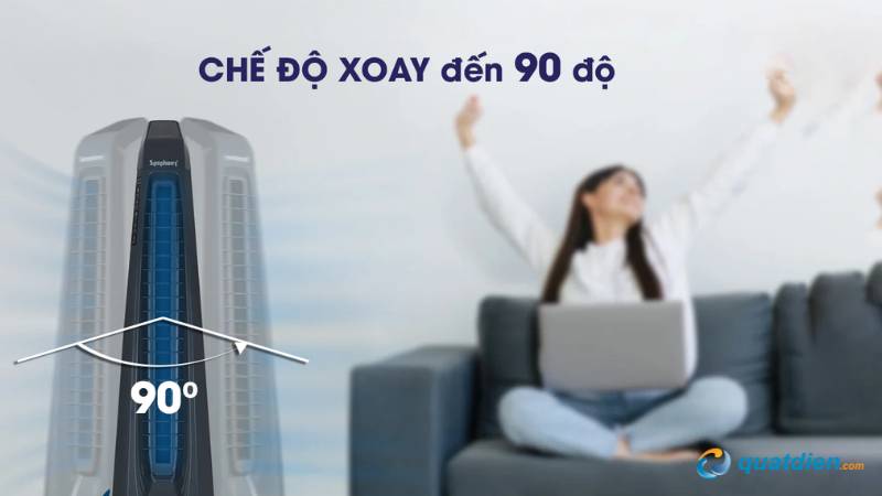 Xoay 90 độ, phân bổ gió rộng khắp phòng