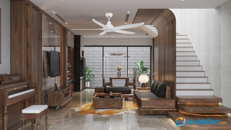 Quạt trần Amore Enterno Benny BF 5 cánh tông trắng trang nhã