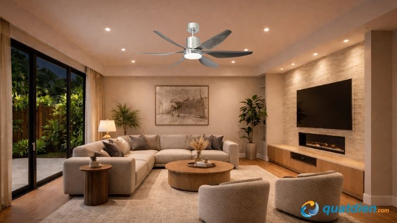 Quạt trần LuxAire Sweep SW546DCABSBL sang trọng êm ái